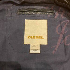 Insane Vintage Rare Diesel Biker Leather Jacket with sick design inside